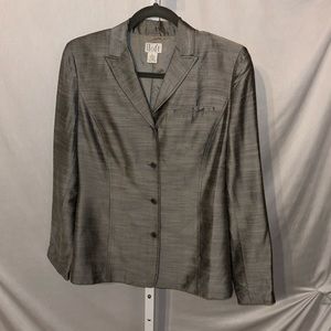 Ann Taylor Loft Silver Gray Partial Silk Jacket Size 2